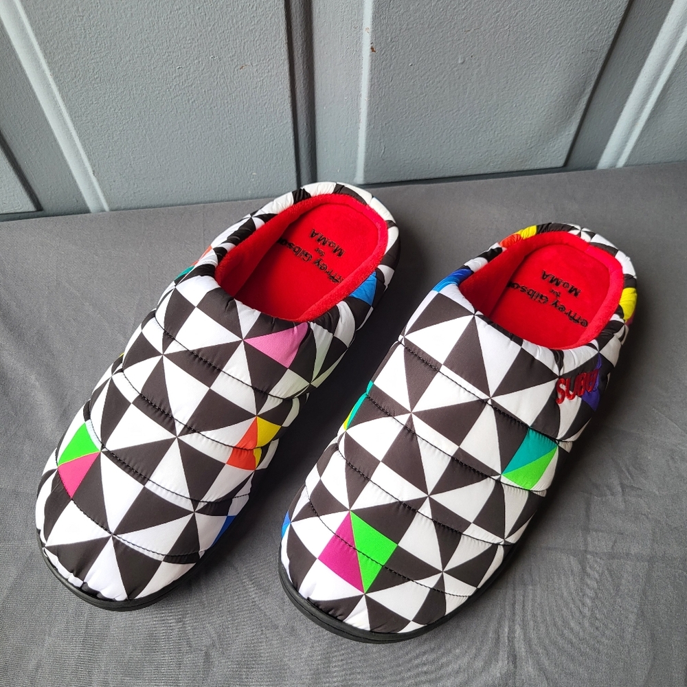 Jeffrey Gibson for MoMA SUBU Colorful Quilted Geometric Slip-On Puffy Slippers